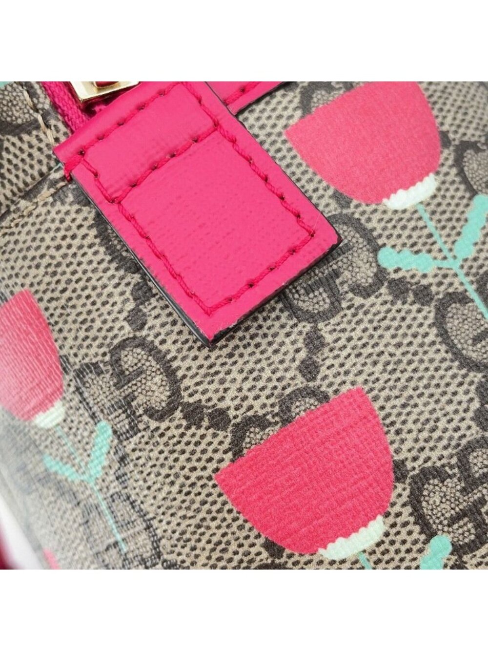 Gucci Backpack Flower Print Children's GG Supreme Leather Kids Kim Seung Young - Picture 6 of 10